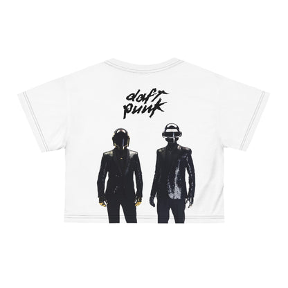 Daft Punk In Black Suits Crop Tee