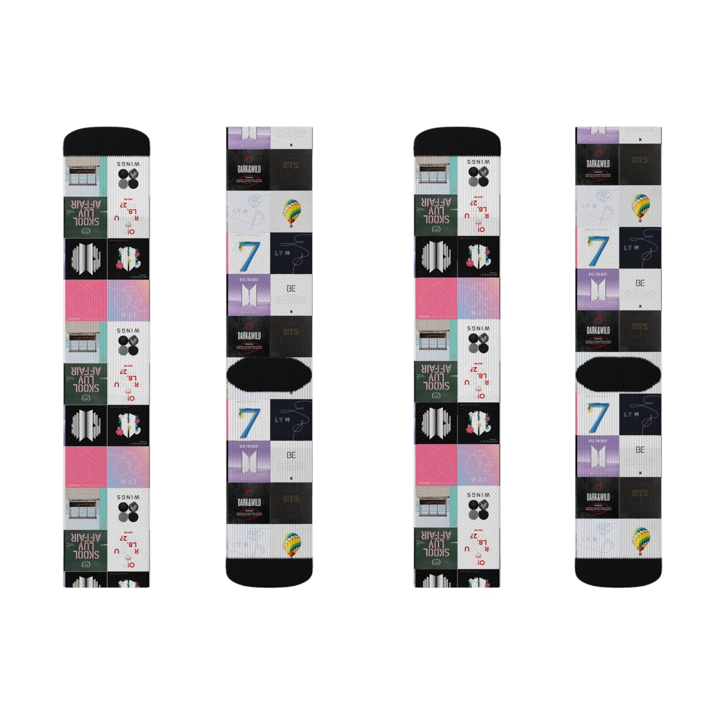 BTS Album Cover Art Collage Tube Socks