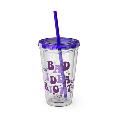 Olivia Rodrigo Bad Idea Right? Sunsplash Tumbler with Straw