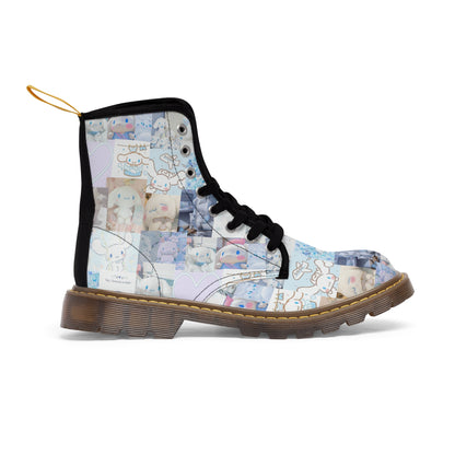 Cinnamoroll I Love You So Mush Photo Collage Women's Canvas Boots