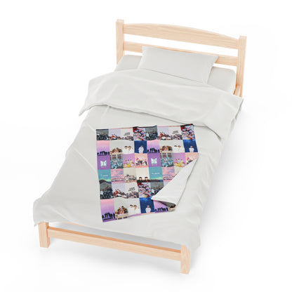 BTS Pastel Aesthetic Collage Velveteen Plush Blanket