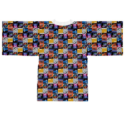 Muse Album Cover Collage Long Sleeve Kimono Robe