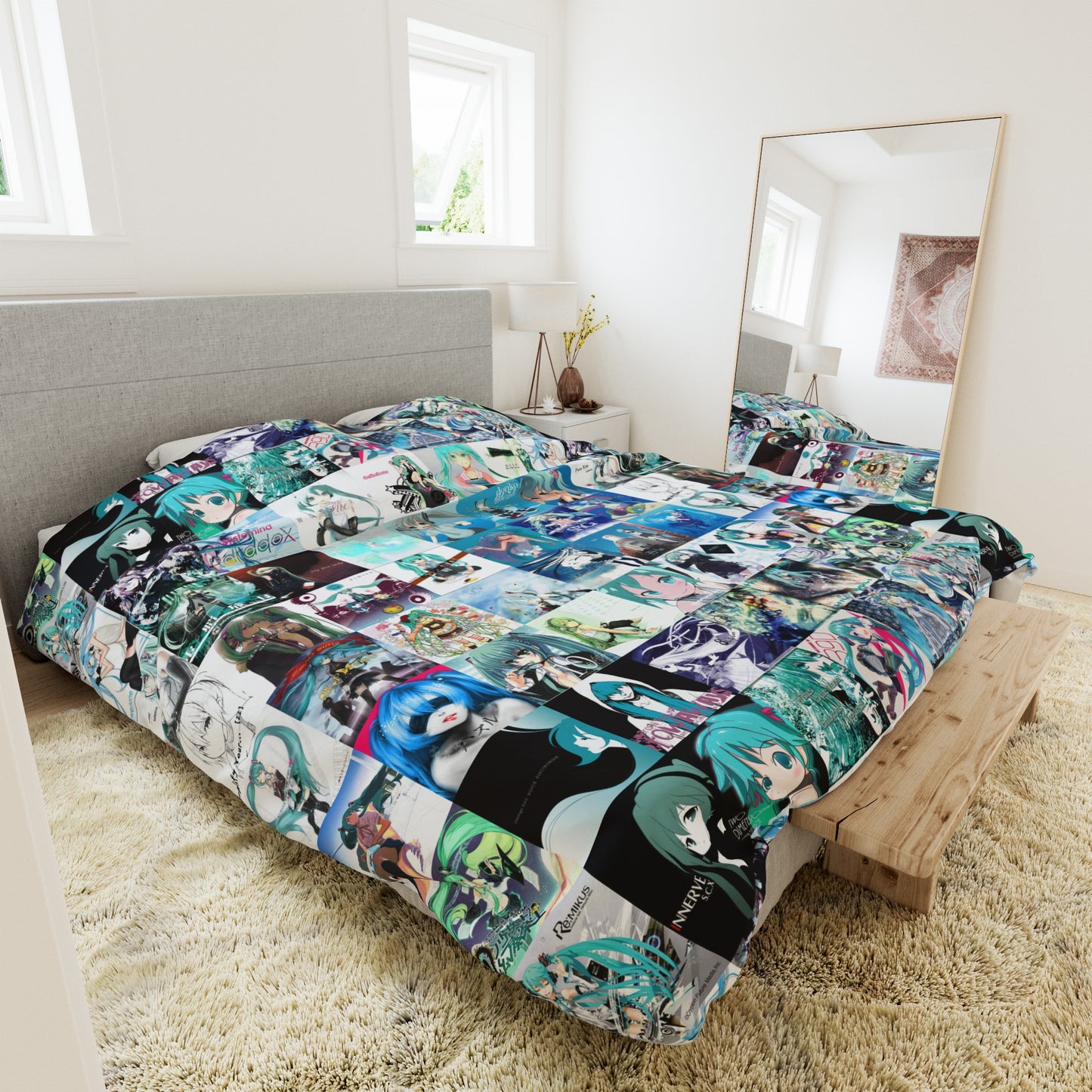 Hatsune Miku Album Cover Collage Duvet Cover