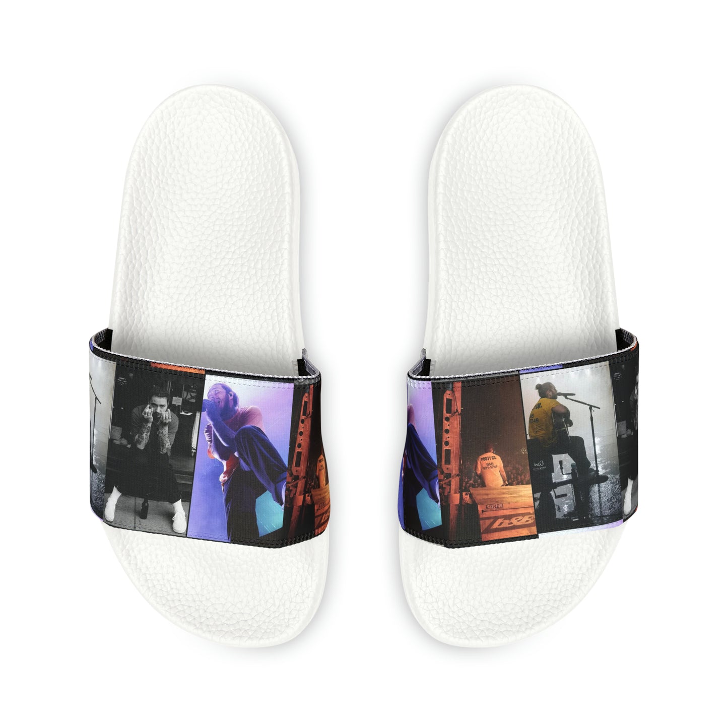 Post Malone On Tour Collage Youth Slide Sandals