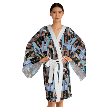 Madison Beer Mind In The Clouds Collage Long Sleeve Kimono Robe