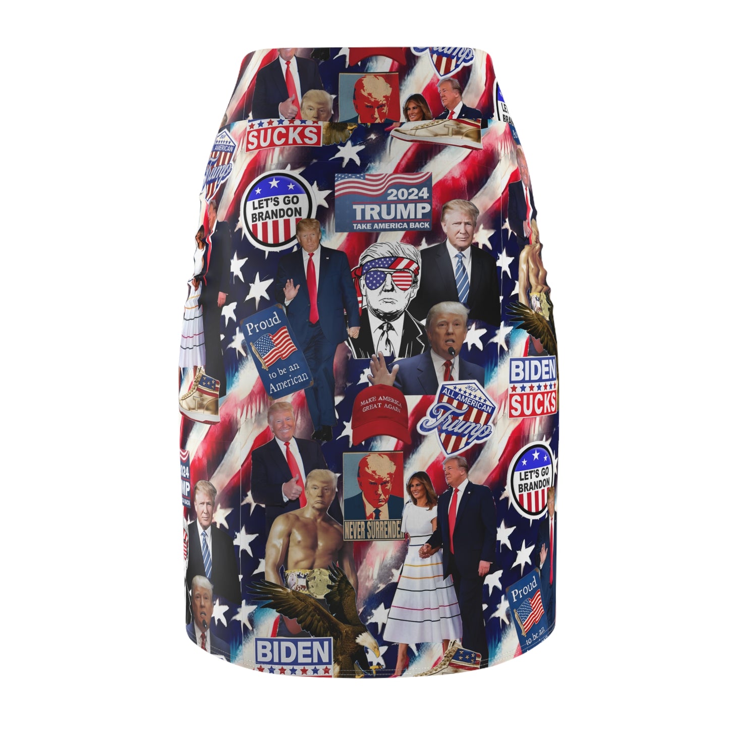Donald Trump 2024 MAGA Montage Women's Pencil Skirt