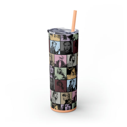 Taylor Swift Eras Collage Skinny Tumbler with Straw