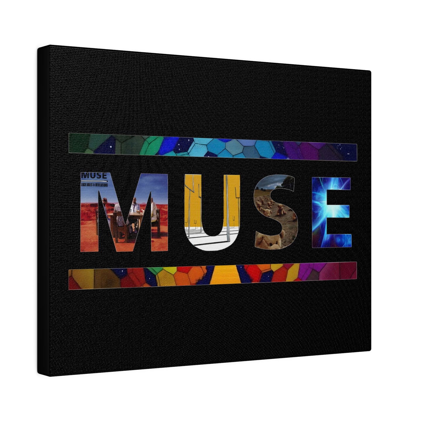 Muse Album Art Letters Thin Matte Stretched Canvas