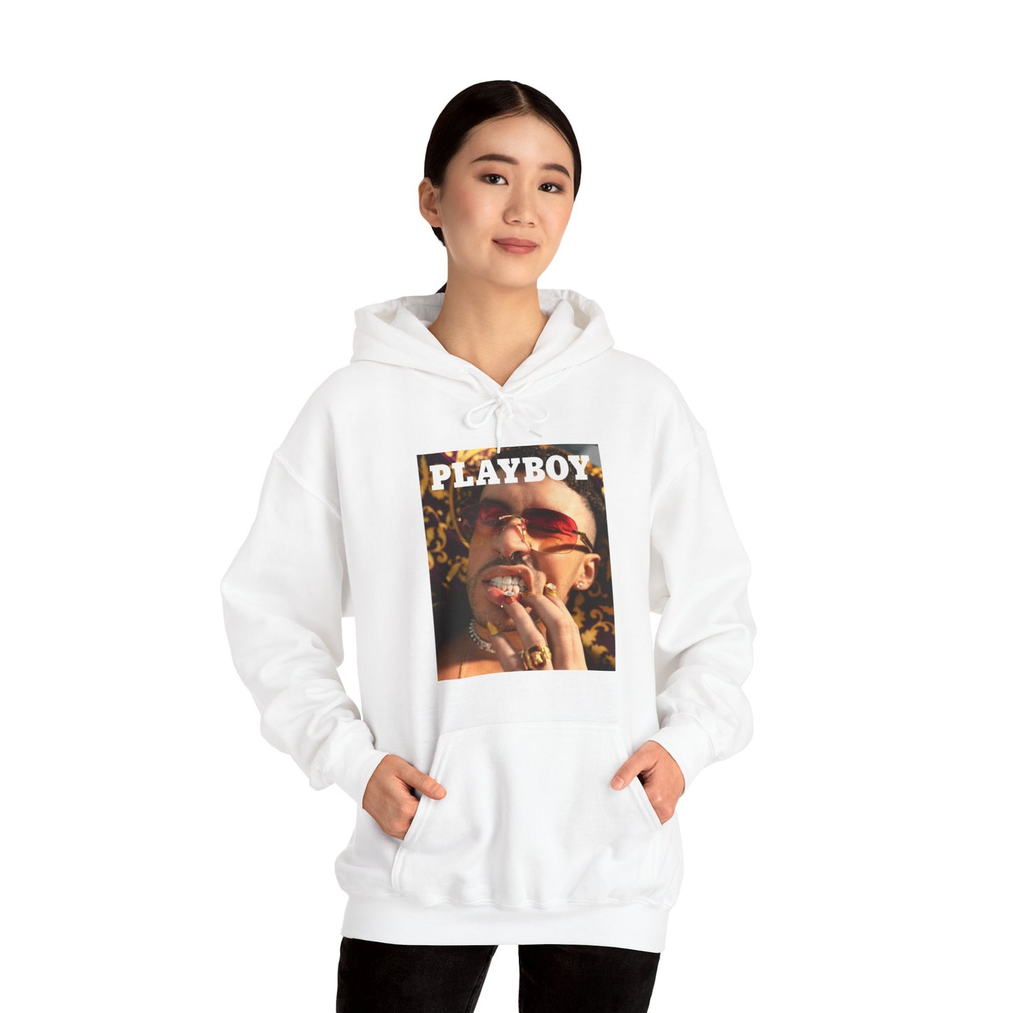 Bad Bunny Playboy Cover Unisex Heavy Blend Hooded Sweatshirt