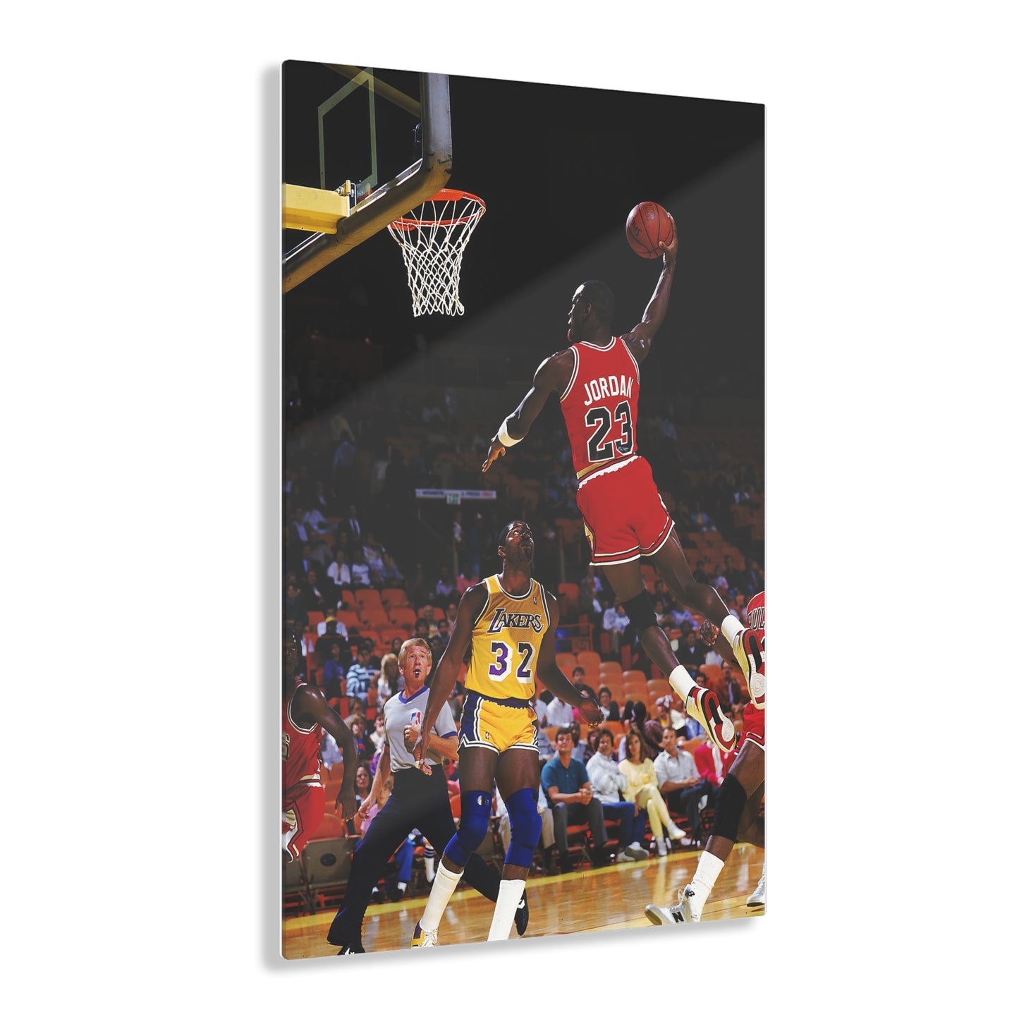 Michael Jordan Dunking On Magic Johnson Acrylic Prints