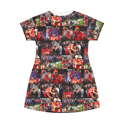 Kansas City Chiefs Superbowl LVIII Championship Victory Collage T-Shirt Dress