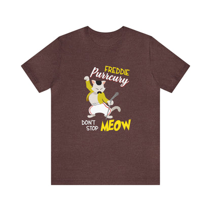 Queen Don't Stop Meow Freddie Purrcury Unisex Jersey Short Sleeve Tee