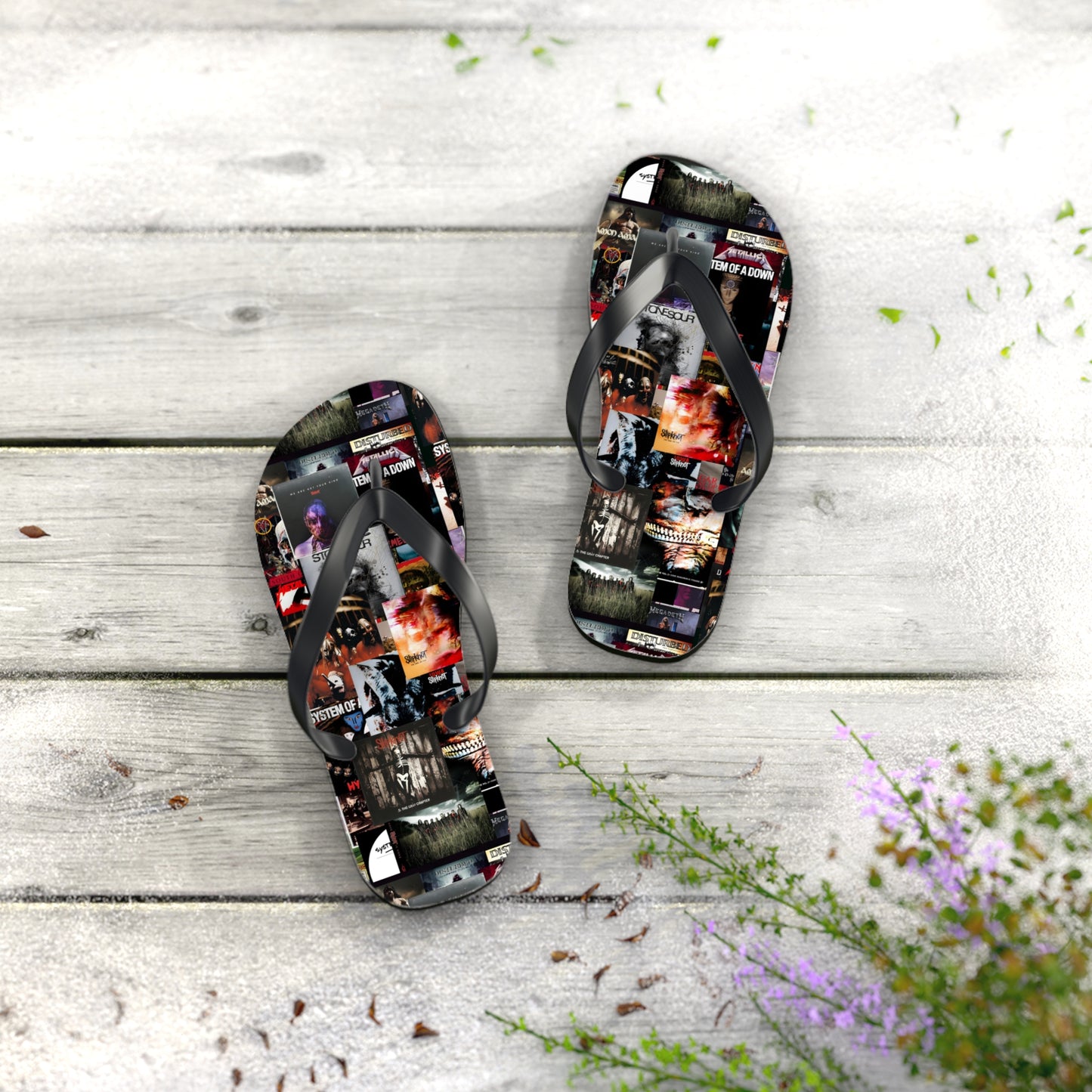 Slipknot Chaotic Album Art Collage Flip Flops