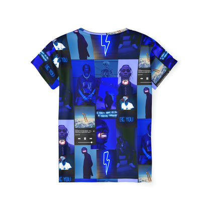 Travis Scott Blue Aesthetic Collage Women's Sports Jersey