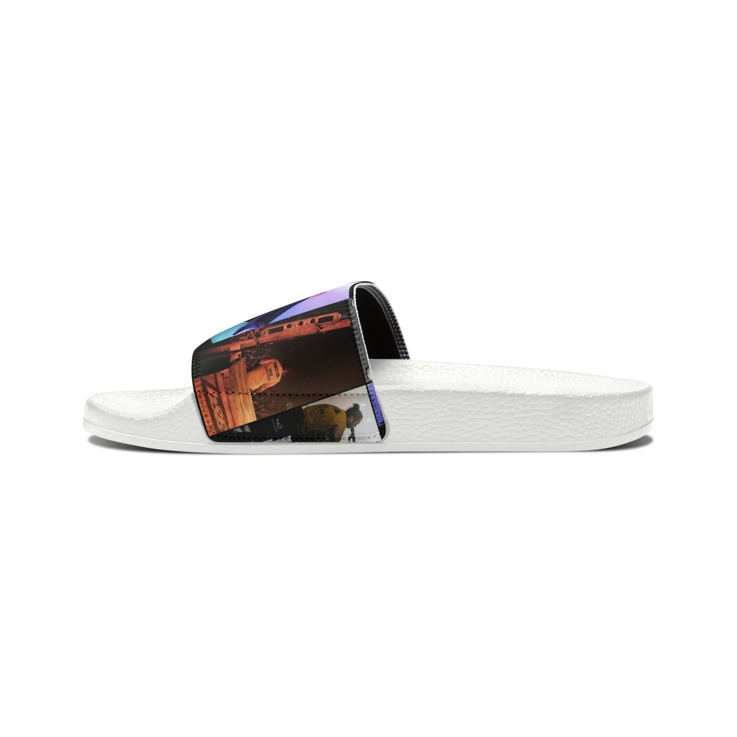 Post Malone On Tour Collage Youth Slide Sandals