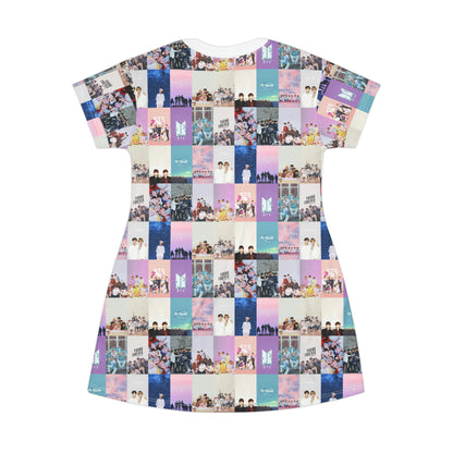 BTS Pastel Aesthetic Collage T-Shirt Dress