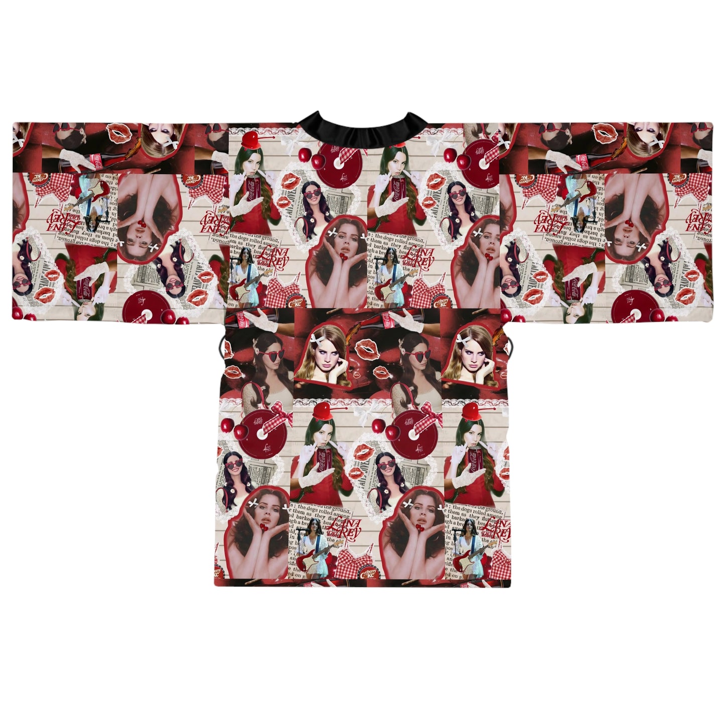 Lana Del Rey Cherry Coke Collage Long Sleeve Kimono Robe