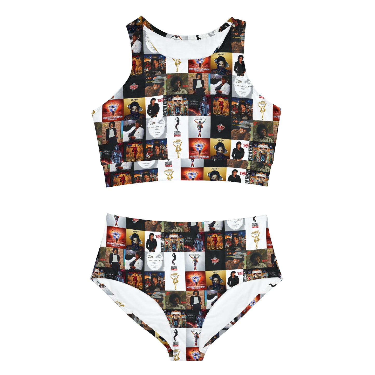 Michael Jackson Album Cover Collage Sporty Bikini Set