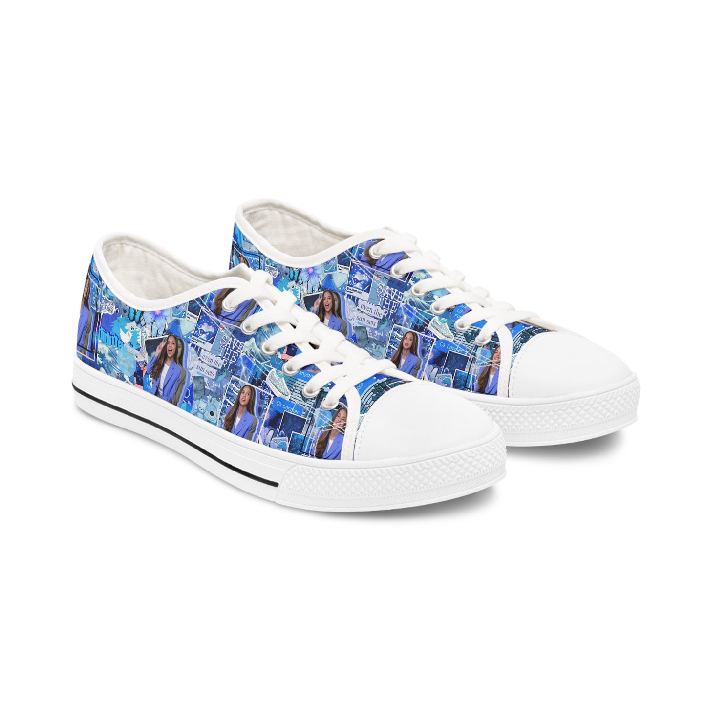 Olivia Rodrigo Blue Aesthetic Collage Women's Low Top Sneakers