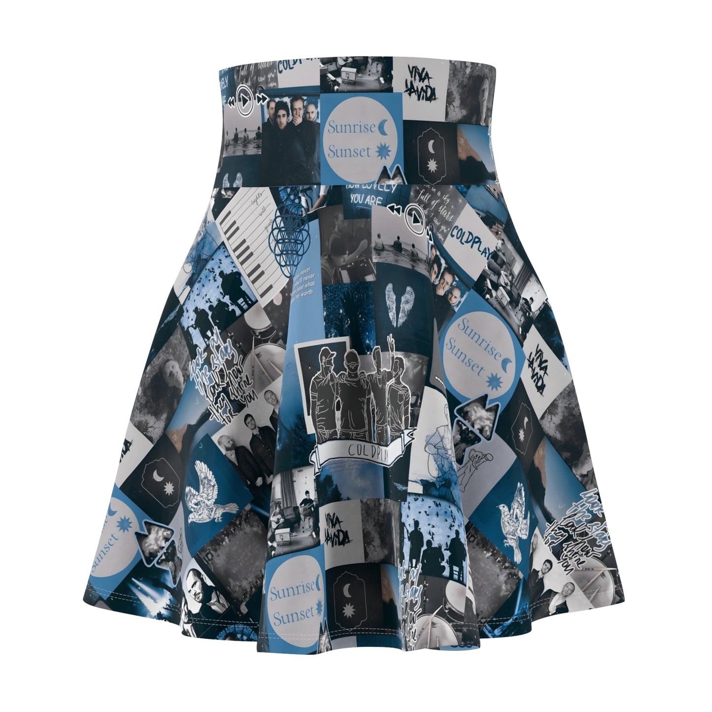 Coldplay Sunrise Sunset Collage Women's Skater Skirt