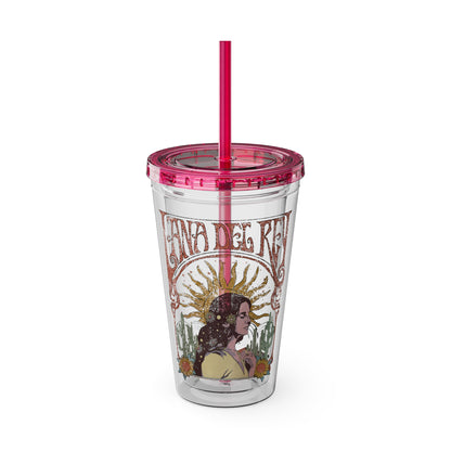 Lana Del Rey Vintage Artwork Sunsplash Tumbler with Straw