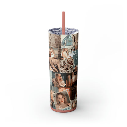 Sabrina Carpenter Peachy Princess Collage Skinny Tumbler with Straw