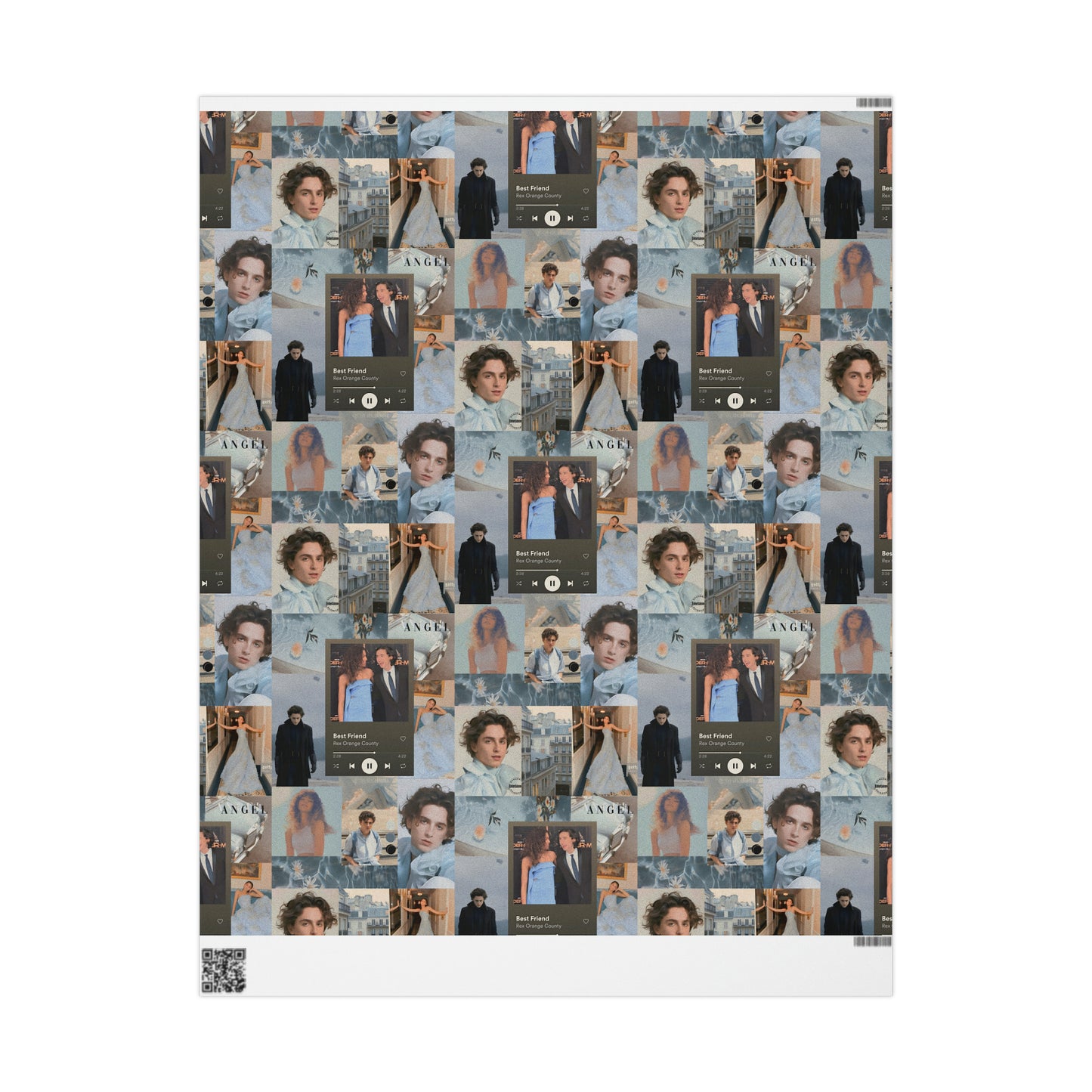 Timothee Chalamet And Zendaya Best Friend Collage Gift Wrapping Paper