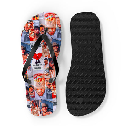 Bad Bunny Un Verano Sin Ti Photo Collage Flip Flops