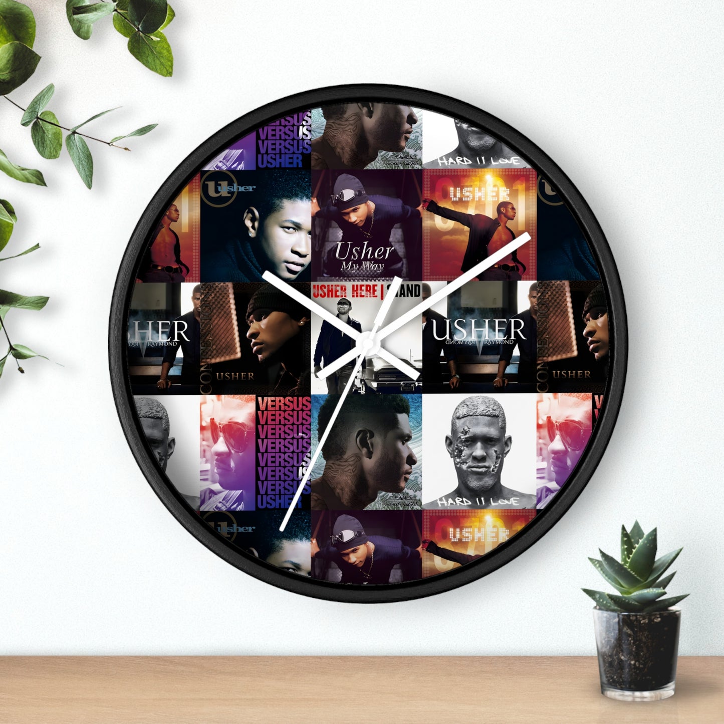 Usher Album Cover Art Mosaic Wall Clock
