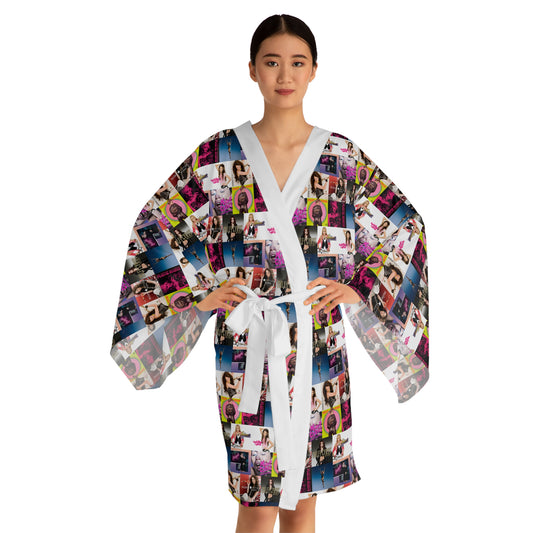 Miley Cyrus Album Cover Collage Long Sleeve Kimono Robe