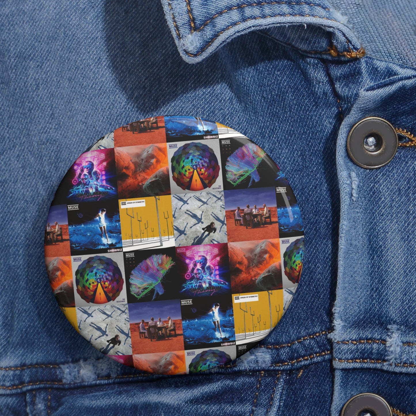 Muse Album Cover Collage Custom Pin Buttons