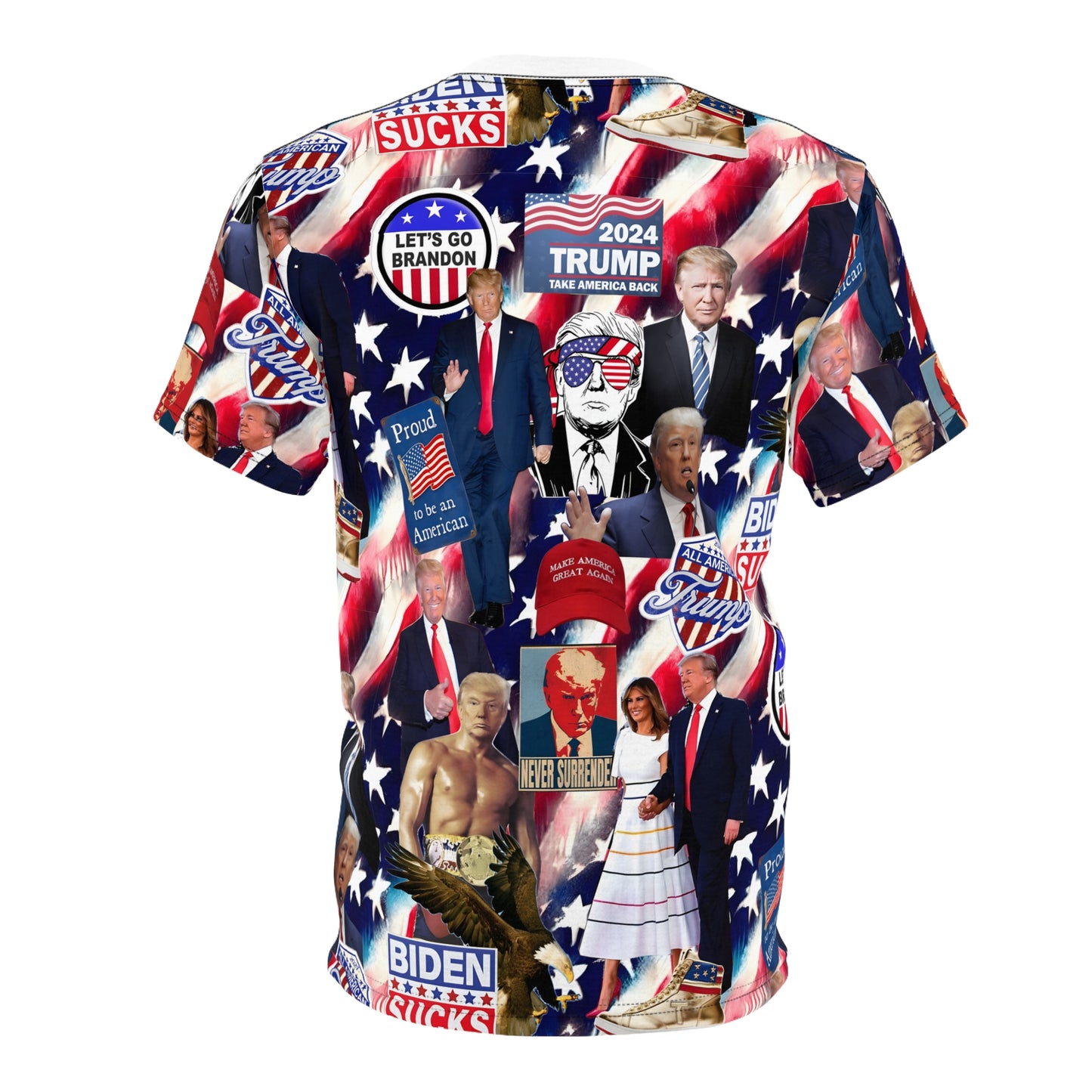 Donald Trump 2024 MAGA Montage Unisex Cut & Sew Tee