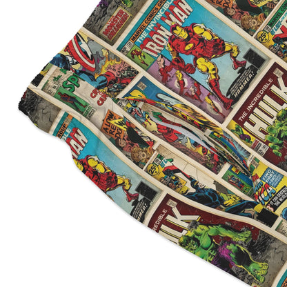 Marvel Comic Book Cover Collage Men's Swim Trunks