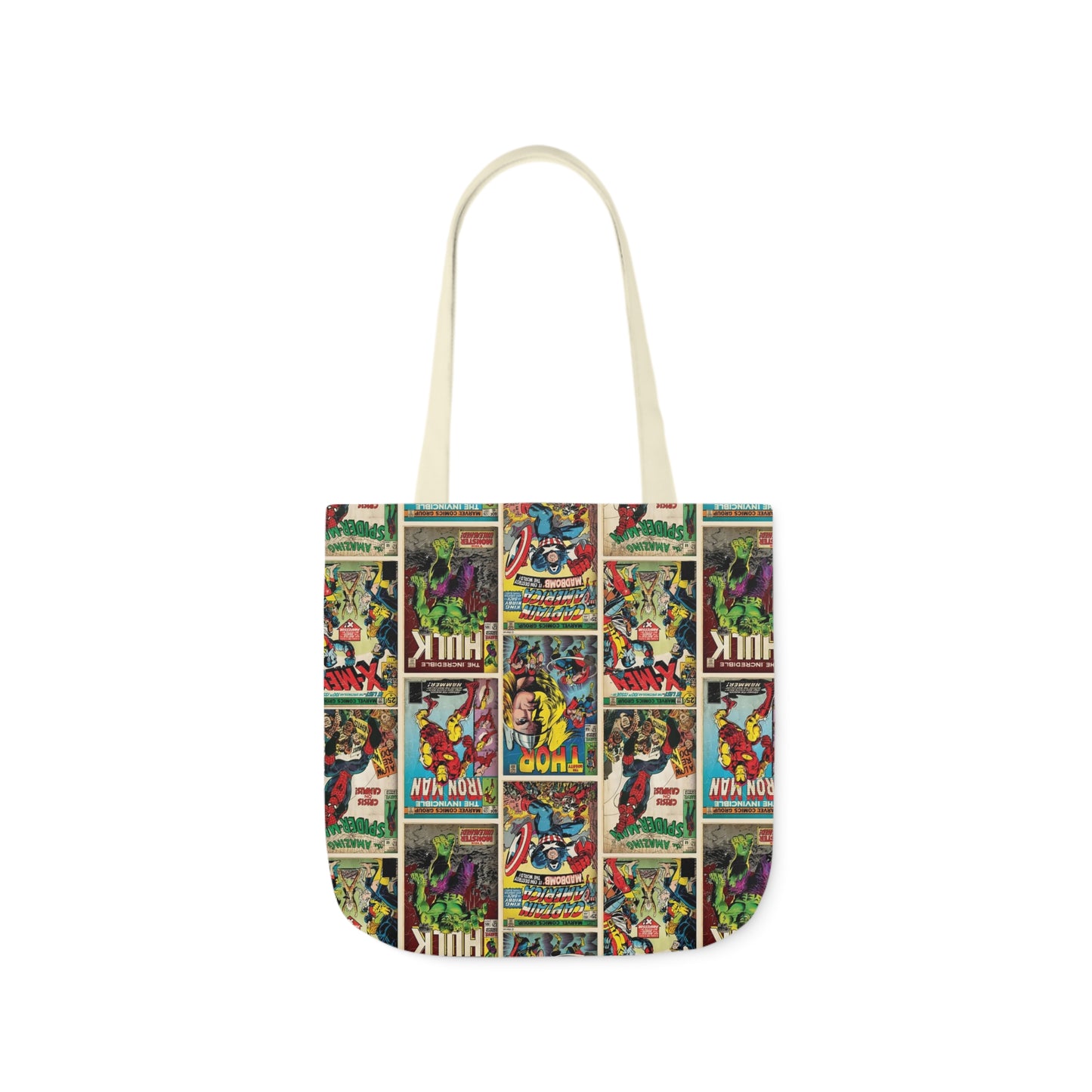 Marvel Comic Book Cover Collage Polyester Canvas Tote Bag