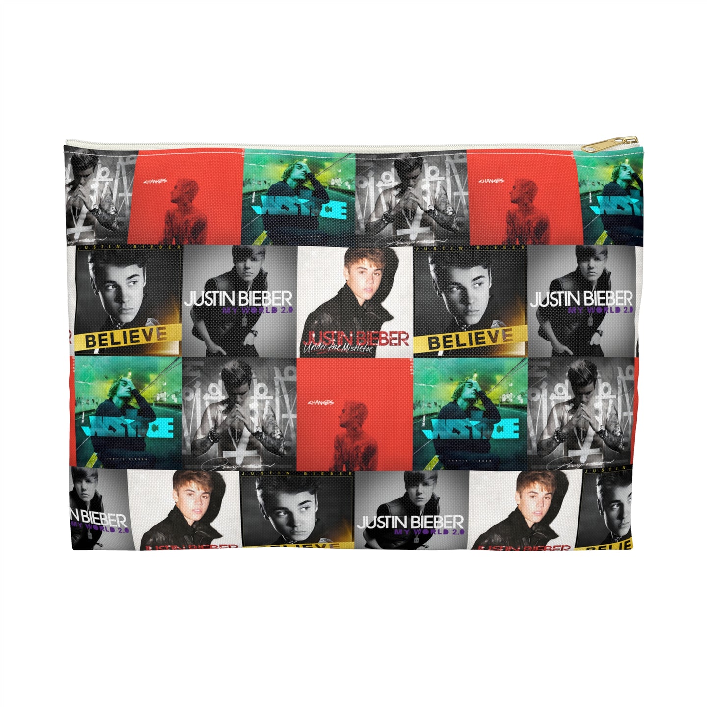 Justin Bieber Album Cover Collage Accesory Pouch