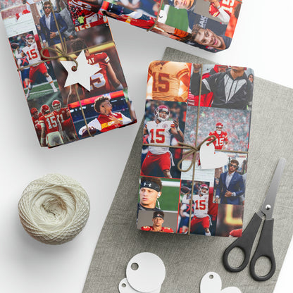 Patrick Mahomes Chiefs MVPAT Photo Collage Gift Wrapping Paper