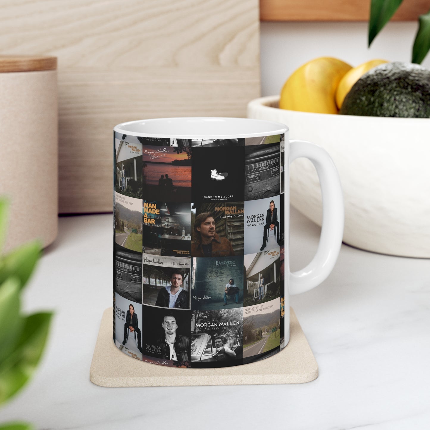 Morgan Wallen Album Cover Collage Ceramic Mug