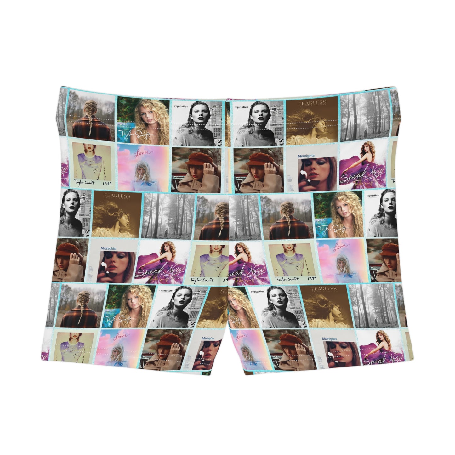 Taylor Swift Album Art Collage Pattern Women's Shorts