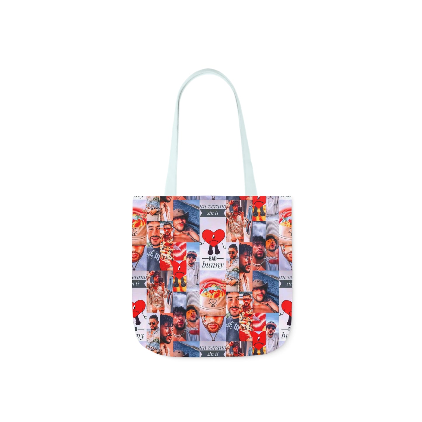 Bad Bunny Un Verano Sin Ti Photo Collage Polyester Canvas Tote Bag