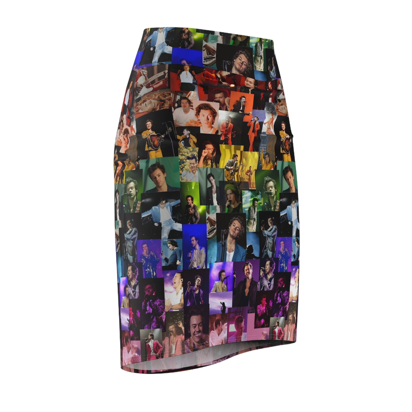 Harry Styles Rainbow Photo Collage Women's Pencil Skirt