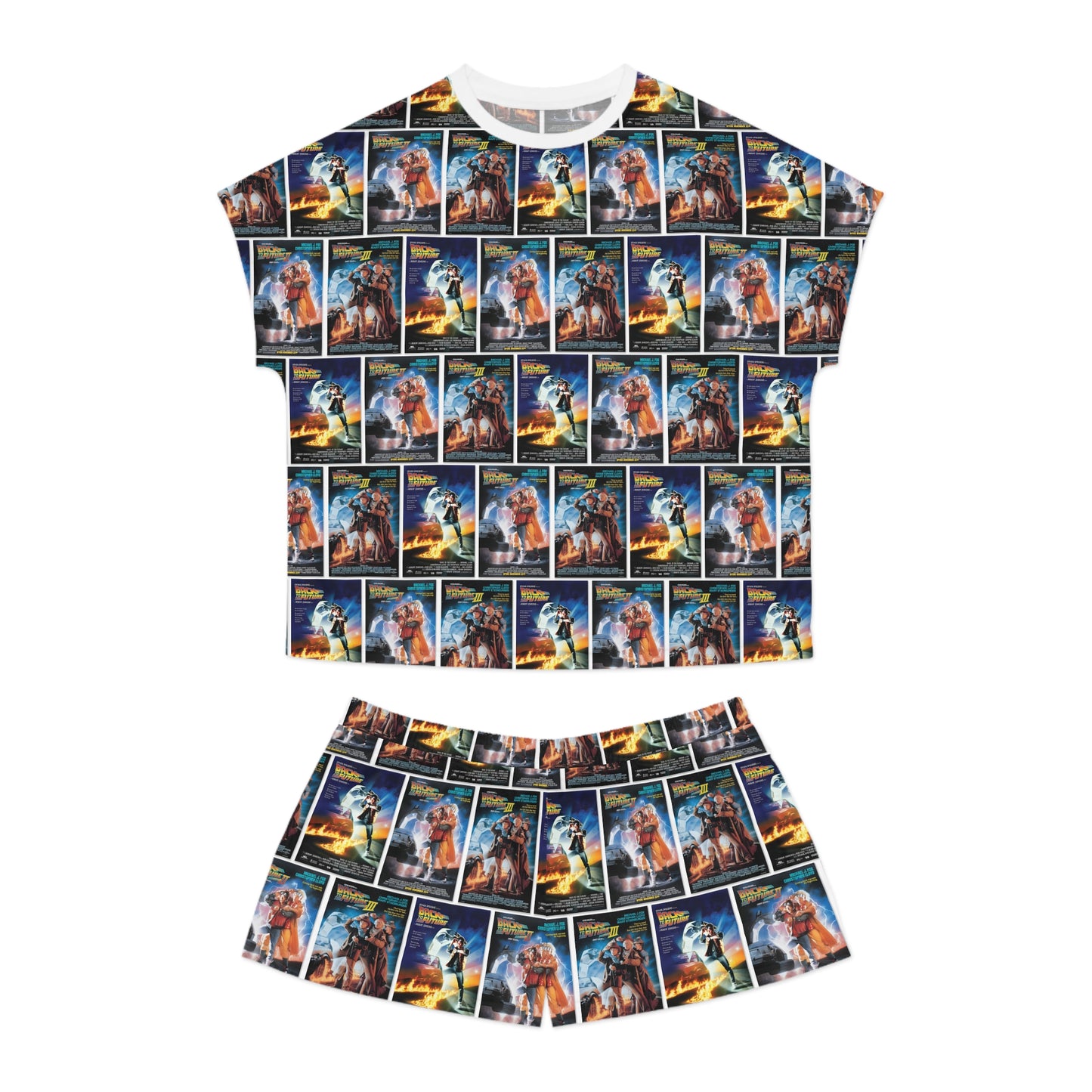 Back To The Future Movie Posters Collage Women's Short Pajama Set