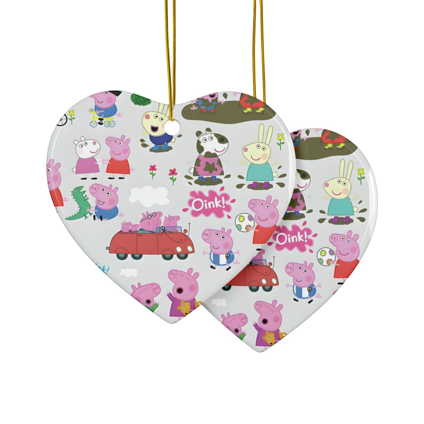 Peppa Pig Oink Oink Collage Ceramic Ornaments (1pc, 3pcs, 5pcs, 10pcs)