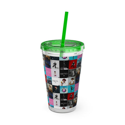 YUNGBLUD Album Cover Art Collage Sunsplash Tumbler with Straw