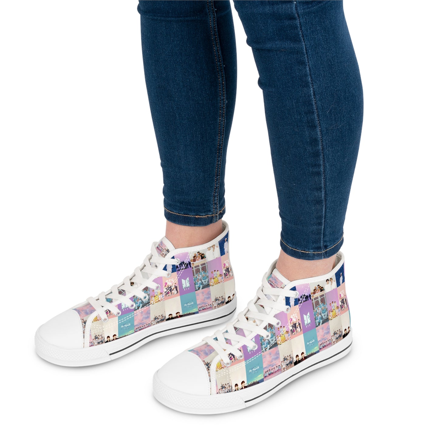 BTS Pastel Aesthetic Collage Women's High Top Sneakers