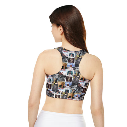 Lana Del Rey Album Cover Collage Fully Lined Padded Sports Bra