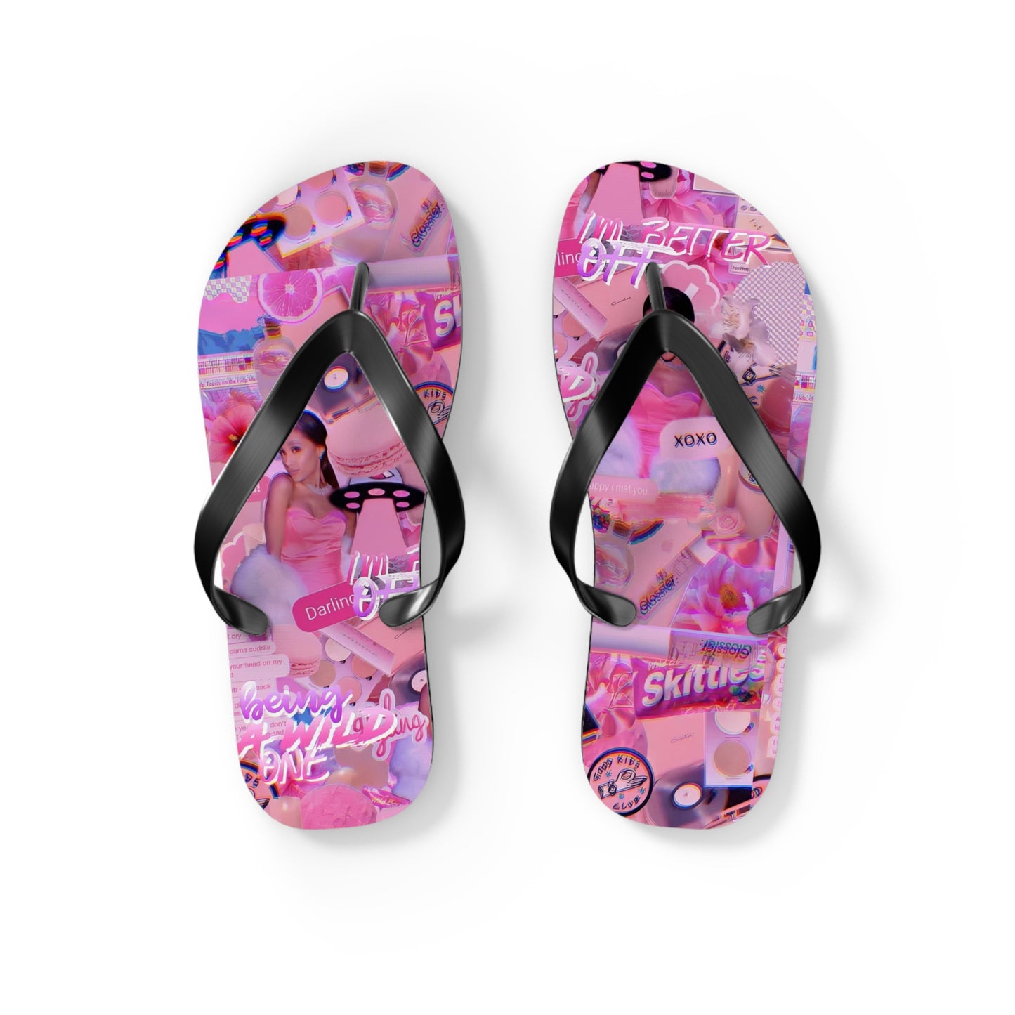 Ariana Grande Purple Vibes Collage Flip Flops