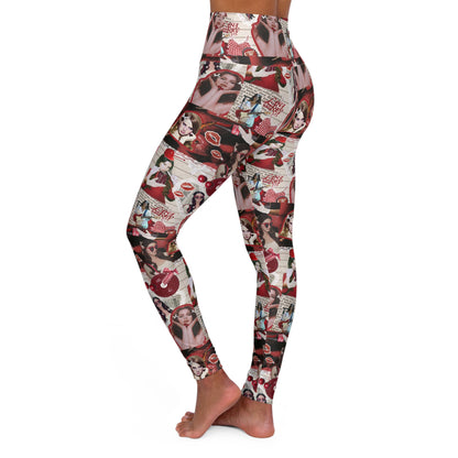 Lana Del Rey Cherry Coke Collage High Waisted Yoga Leggings