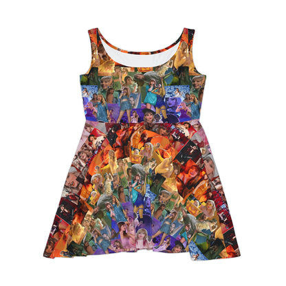 Taylor Swift Rainbow Photo Collage Women's Skater Dress