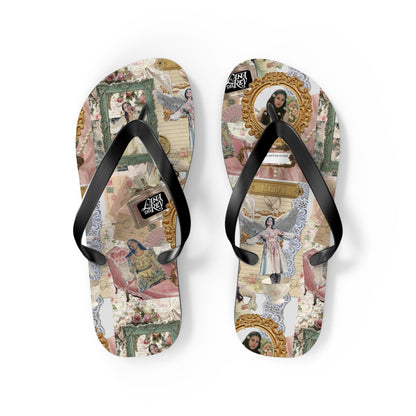 Lana Del Rey Victorian Collage Flip Flops