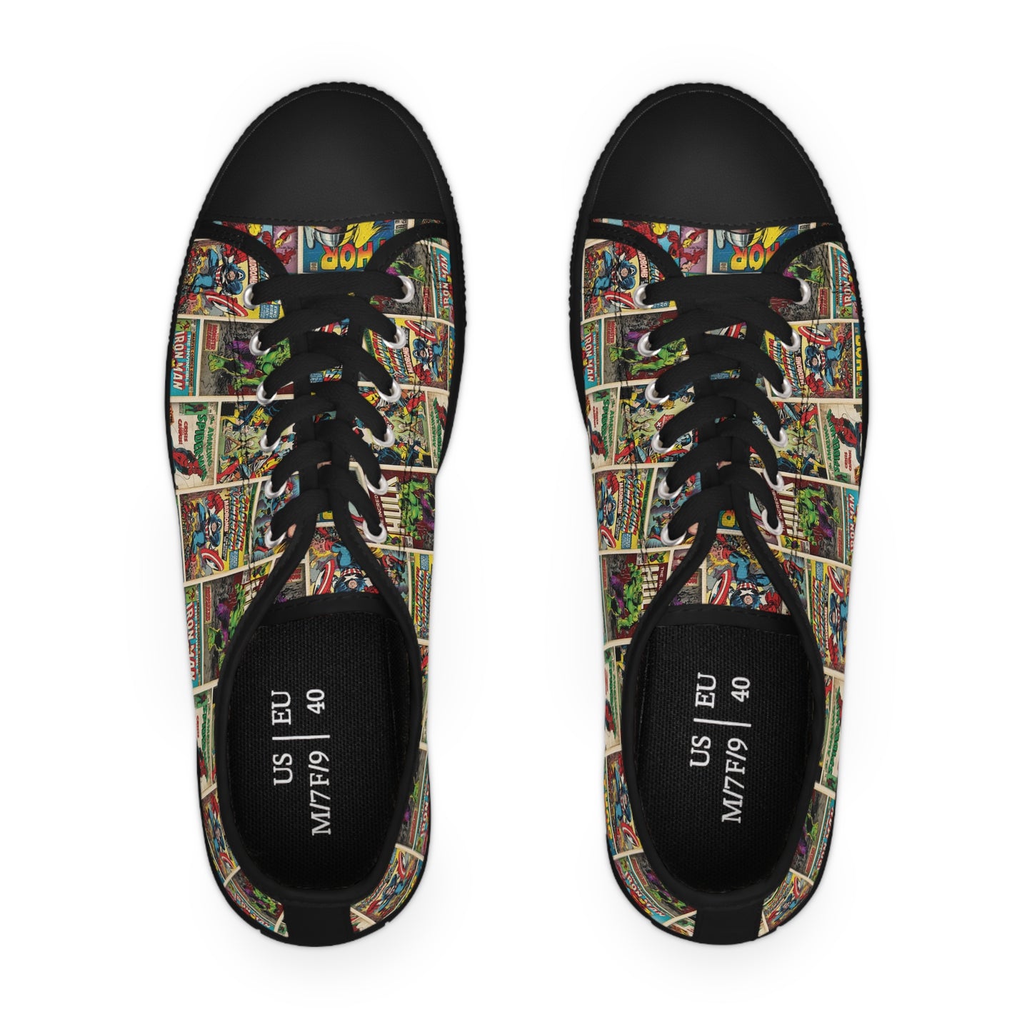 Marvel Comic Book Cover Collage Women's Low Top Sneakers